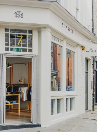 the first Sunspel retail store in Redchurch street, Shoreditch.