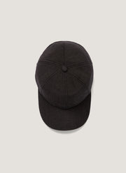 Men's Textured Wool Cap in Truffle