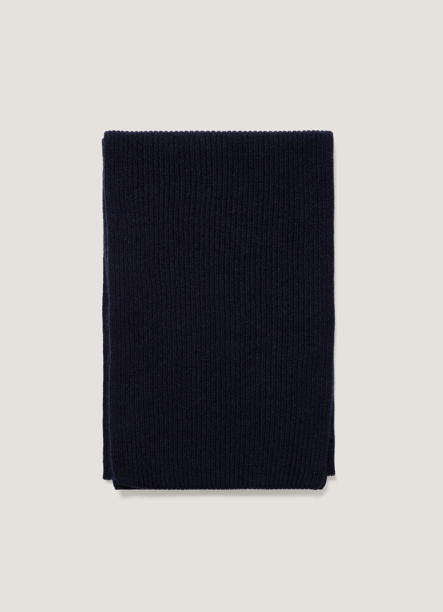 Cashmere Ribbed Scarf in Navy