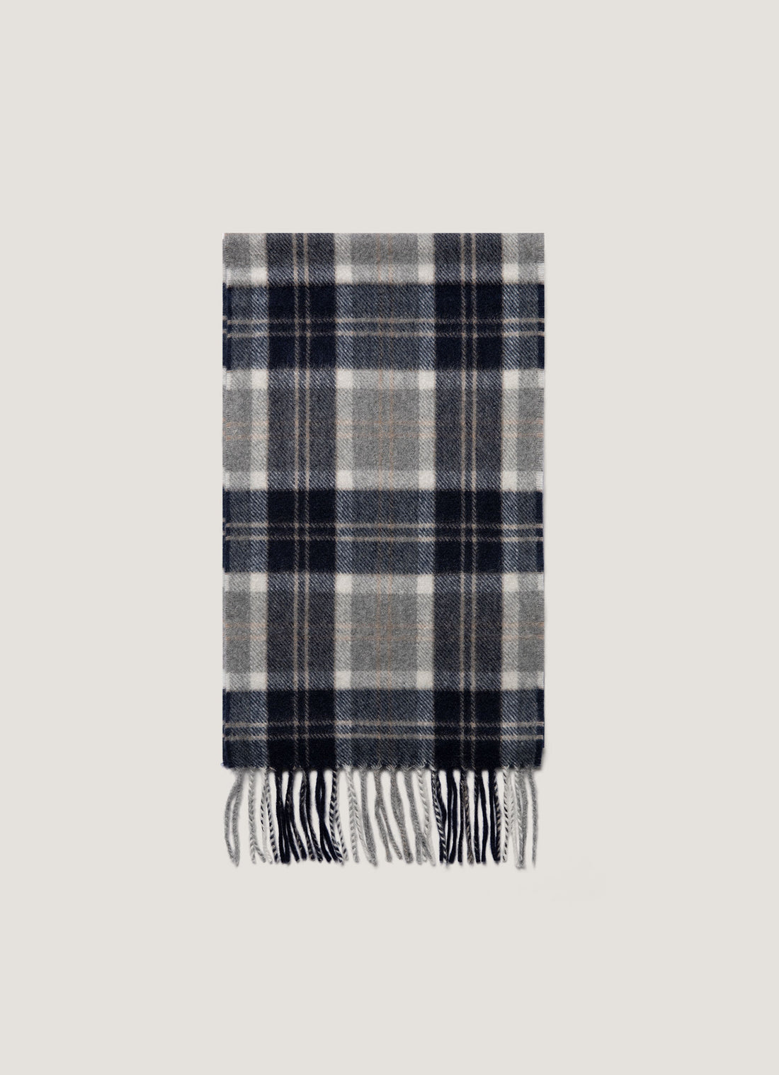 Cashmere Scarf in Navy Check