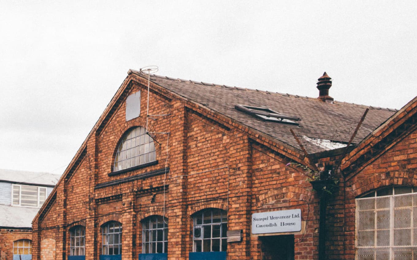 The historic redbrick Sunspel factory on Canal Street