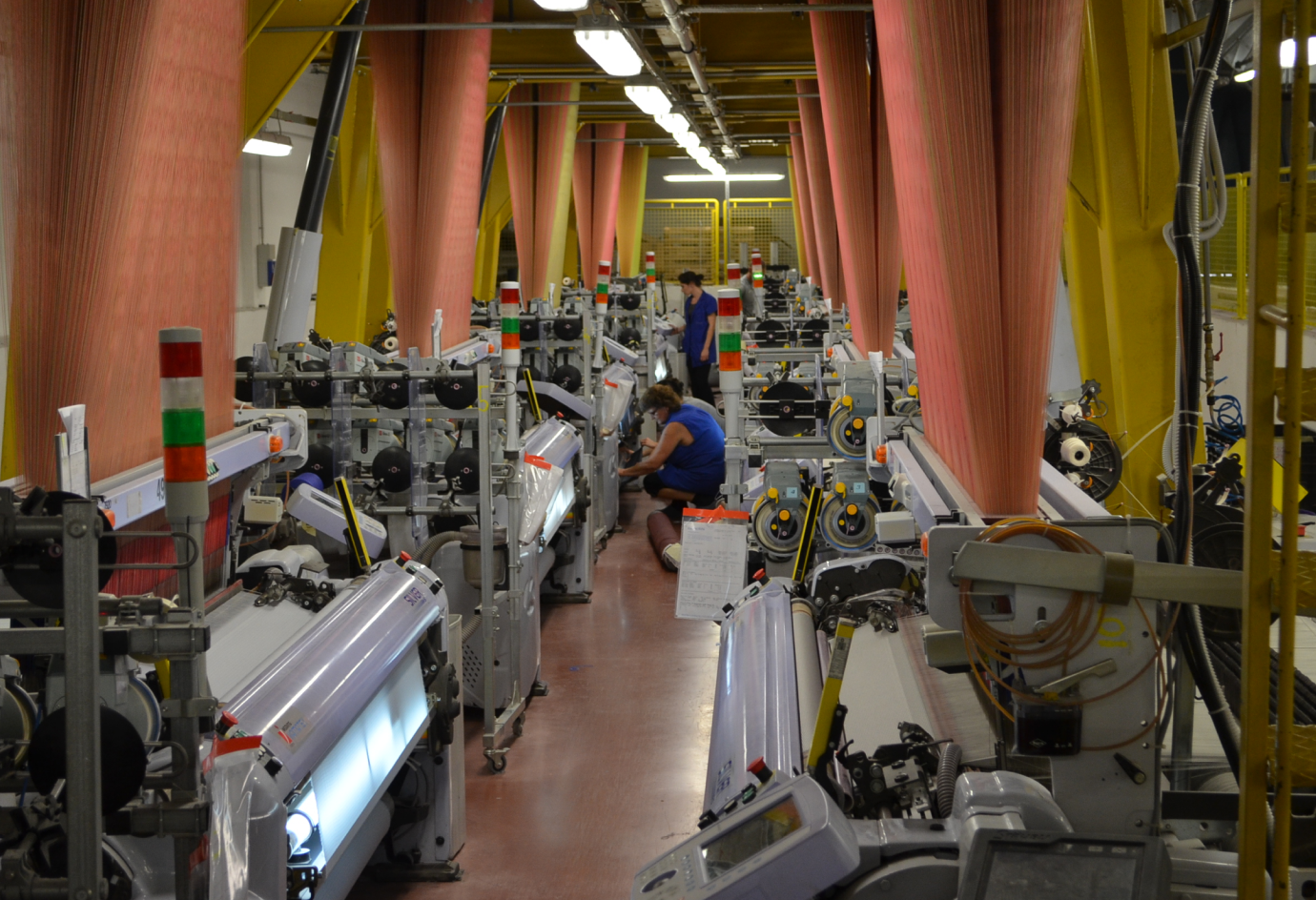 Weavers in Como making our flannel cotton, denim and chambray shirts