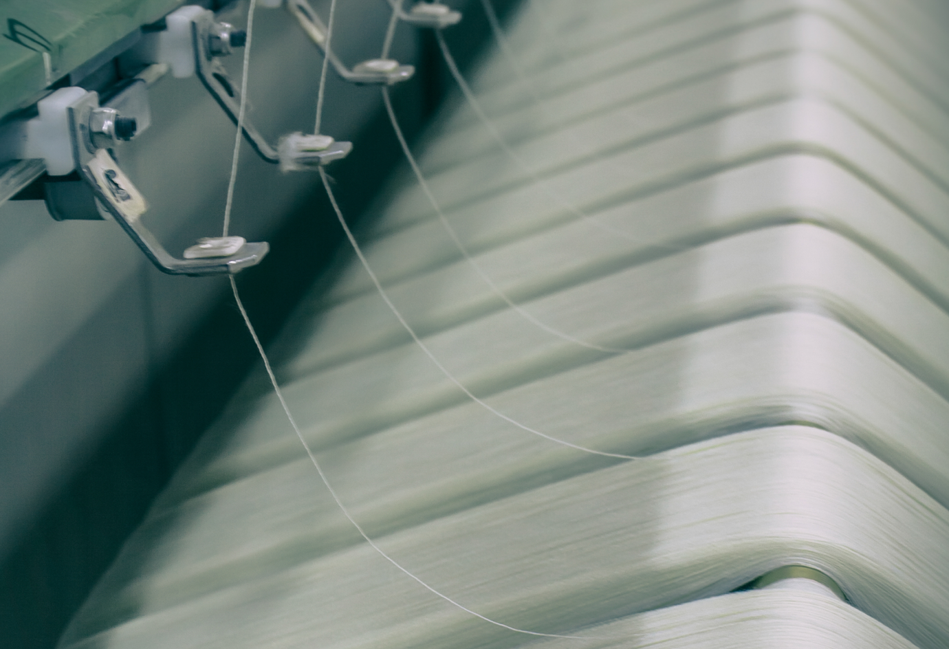 Our heavy merino wool yarn being weaved
