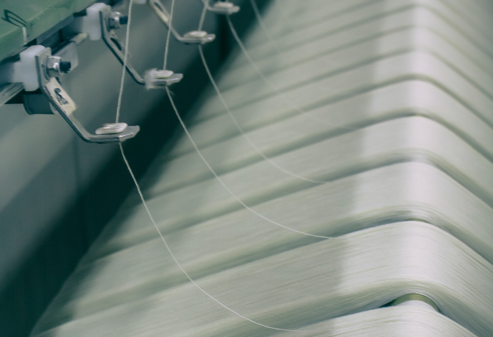 Our heavy merino wool yarn being weaved