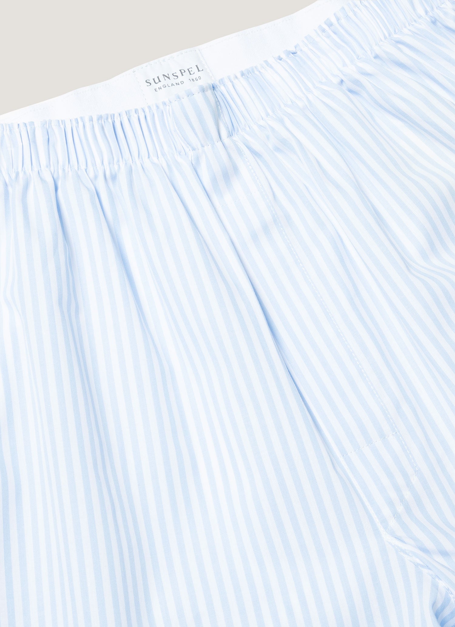 Men's Classic Boxer Shorts in White/Light Blue