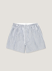 Men's Classic Boxer Shorts in White/Navy Stripe
