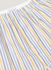 Men's Classic Boxer Shorts in Yellow/Brown/Blue