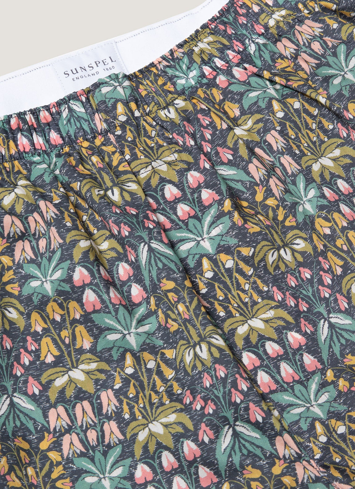 Men's Classic Boxer Shorts in Liberty Fabric in Navy Floral Tropics