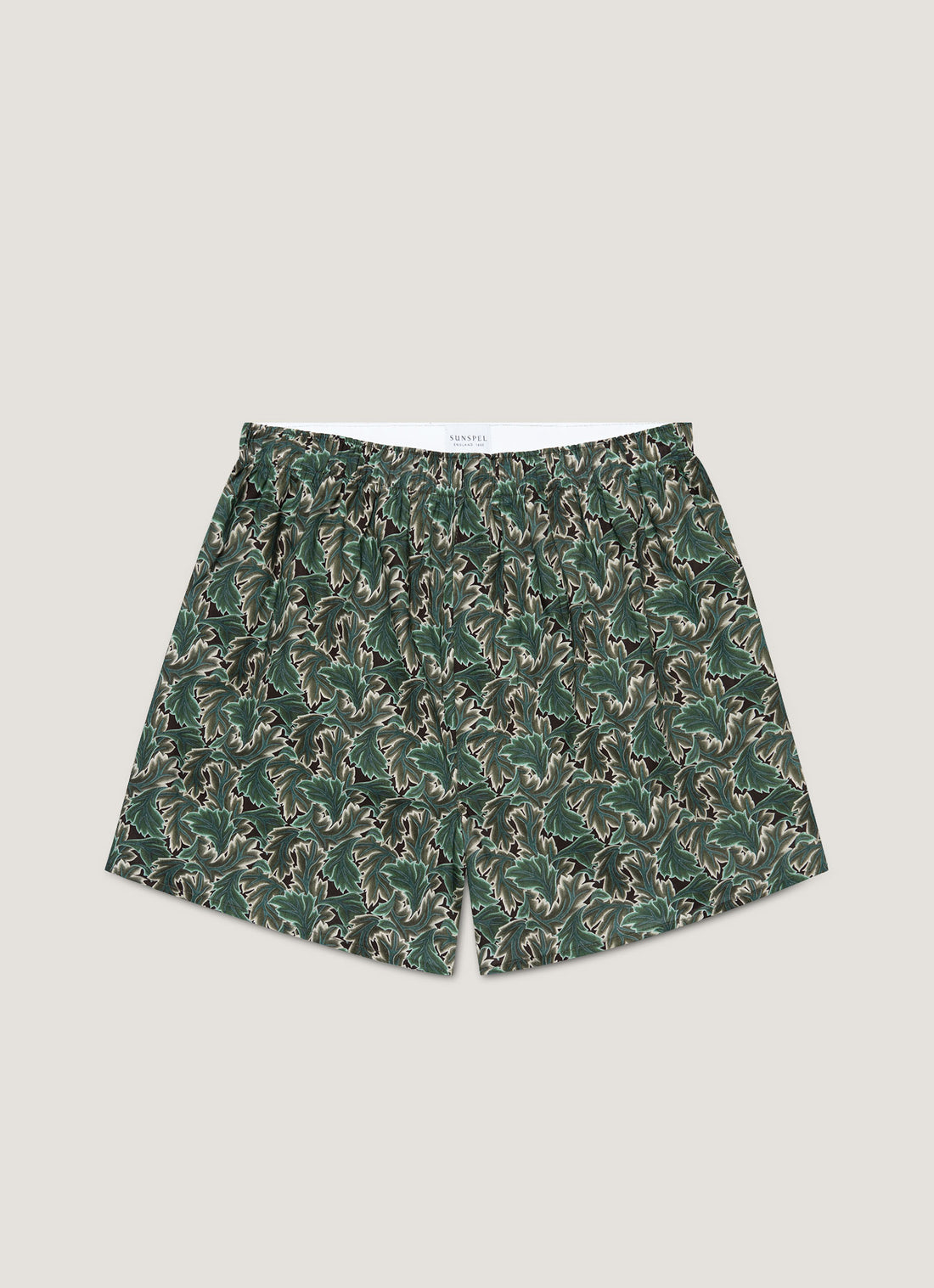 Men's Classic Boxer Shorts in Liberty Fabric in Midnight Green Canopy