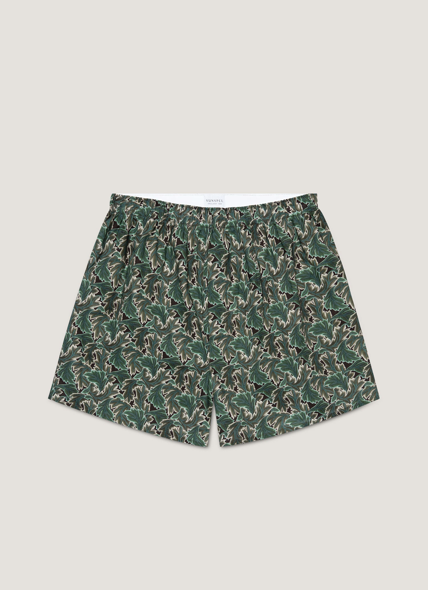 Men's Classic Boxer Shorts in Liberty Fabric in Midnight Green Canopy