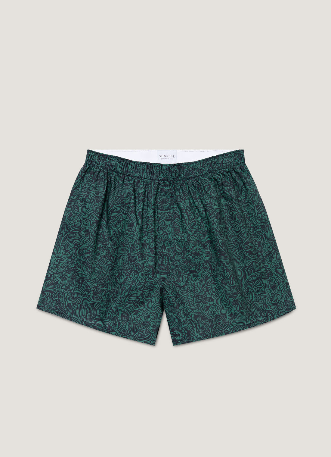 Men's Classic Boxer Shorts in Liberty Fabric in Steel Green Bloom
