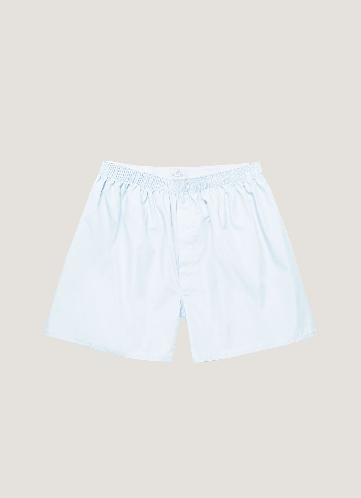 Men's Long Cut Classic Boxer Shorts in Plain Blue