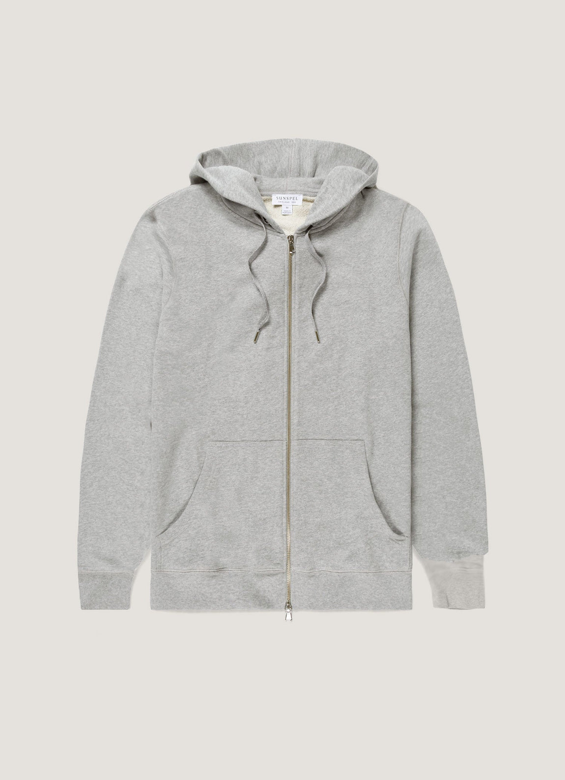 Men's Loopback Zip Hoodie in Grey Melange