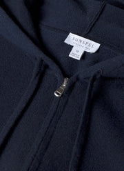 Men's Cashmere Zip Hoodie in Navy
