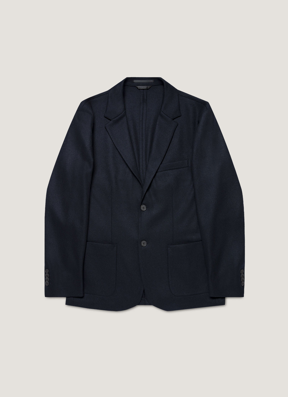 Men's Boiled Wool Two-Piece Suit in Navy