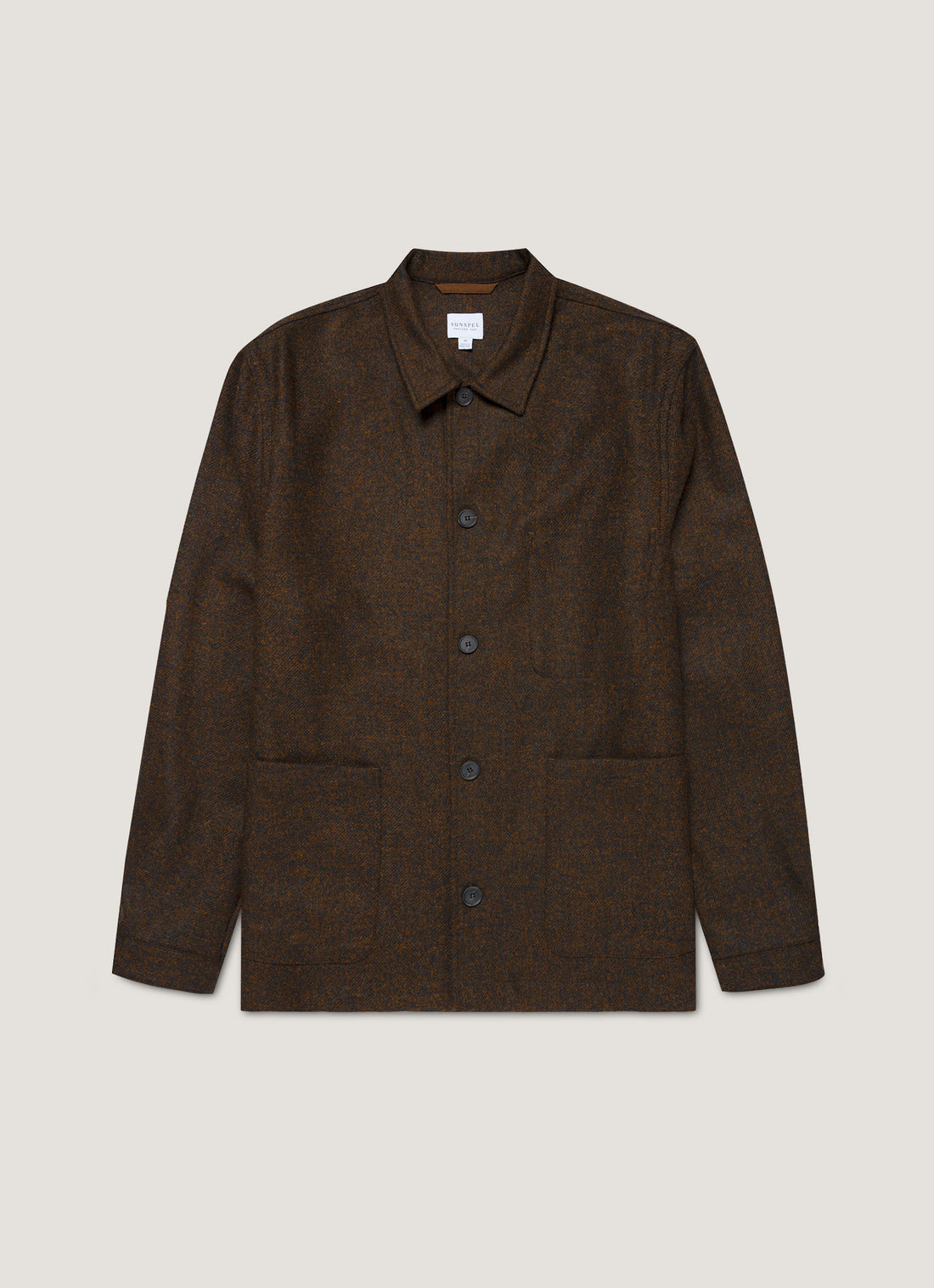 Men's Wool Twin Pocket Jacket in Truffle