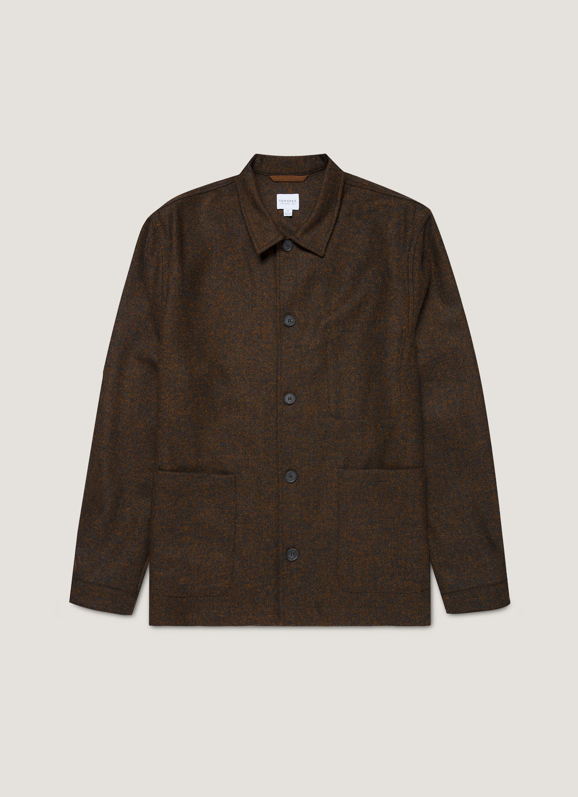Men's Wool Twin Pocket Jacket in Truffle