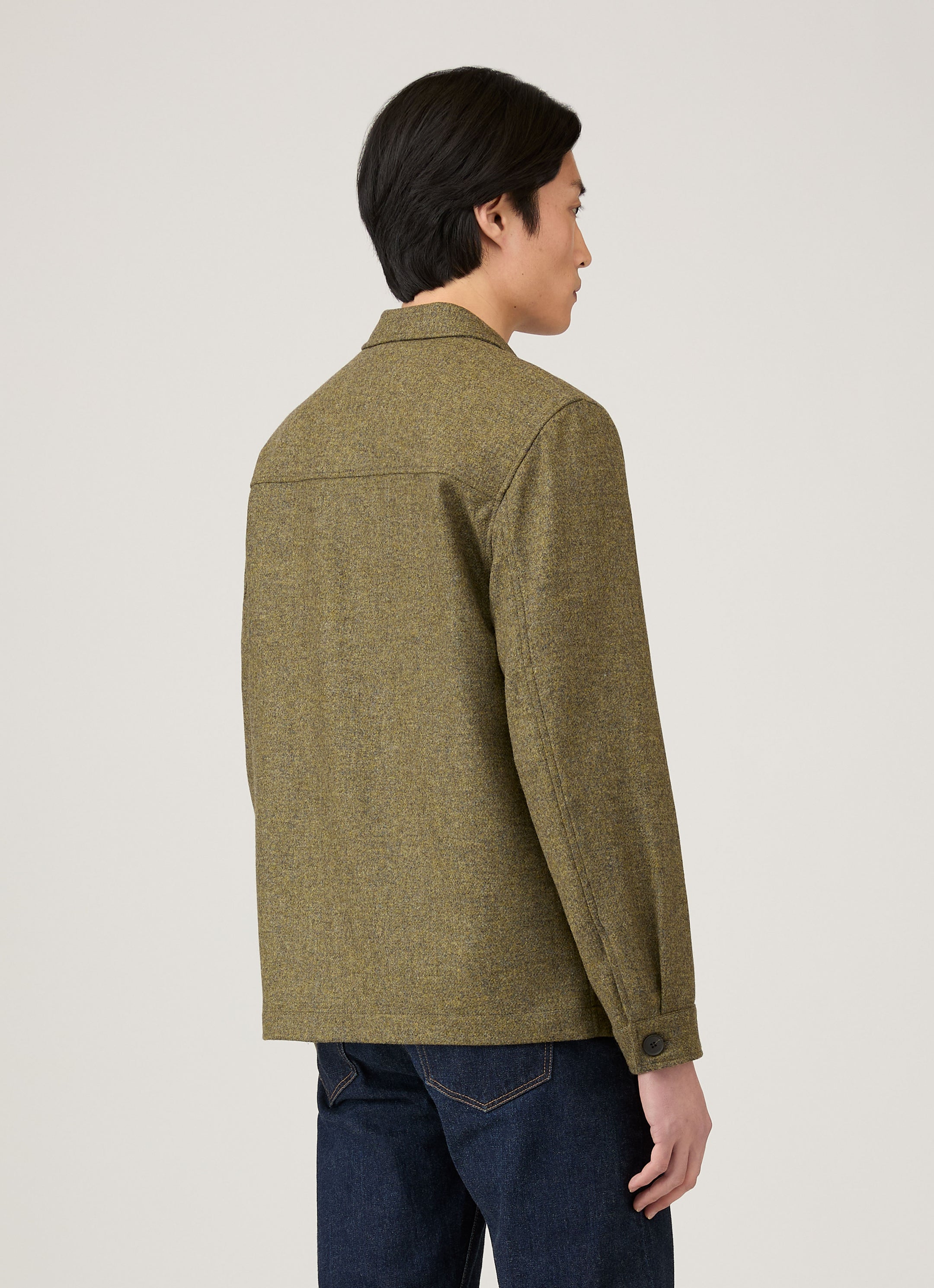 Men's Wool Twin Pocket Jacket in Sea Moss