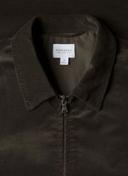 Men's Corduroy Harrington Jacket in Dark Green