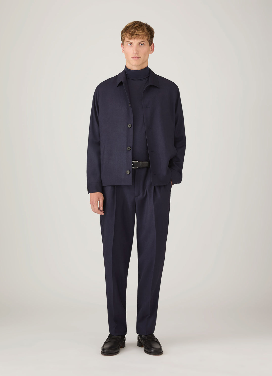 Men's Wool Twill Jacket in Navy