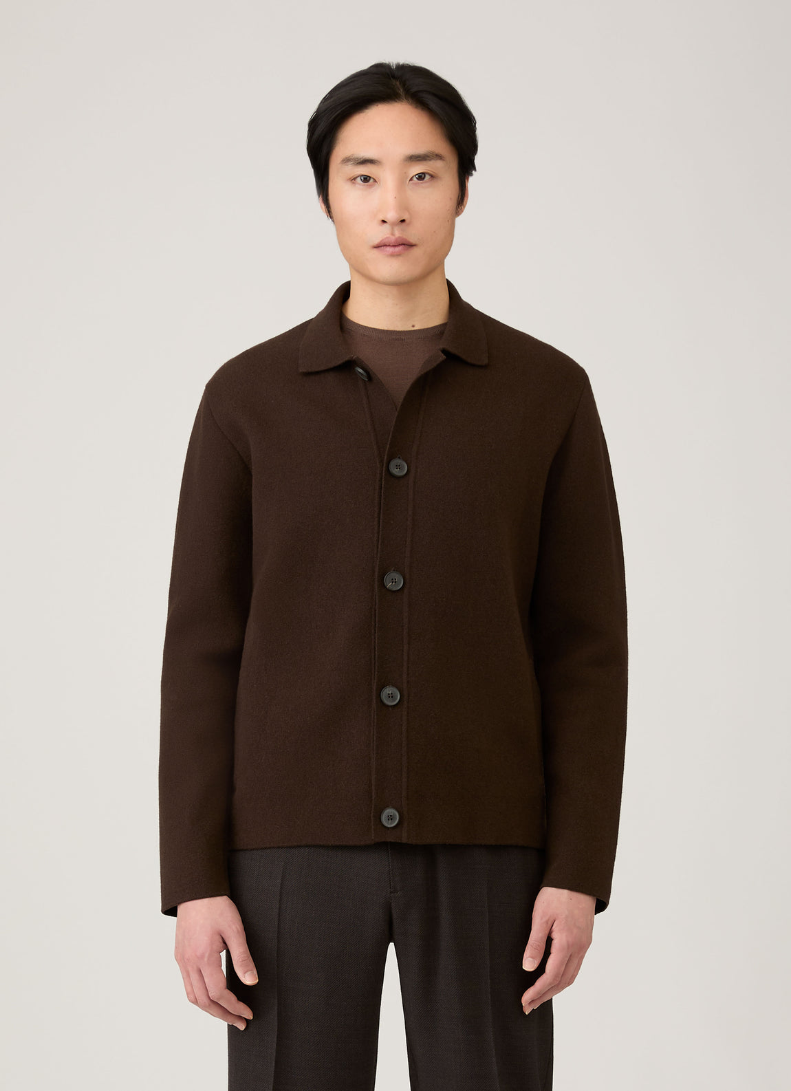 Men's Double Faced Jacket in Truffle