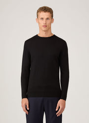 Men's Extra-Fine Merino Crew Neck in Black
