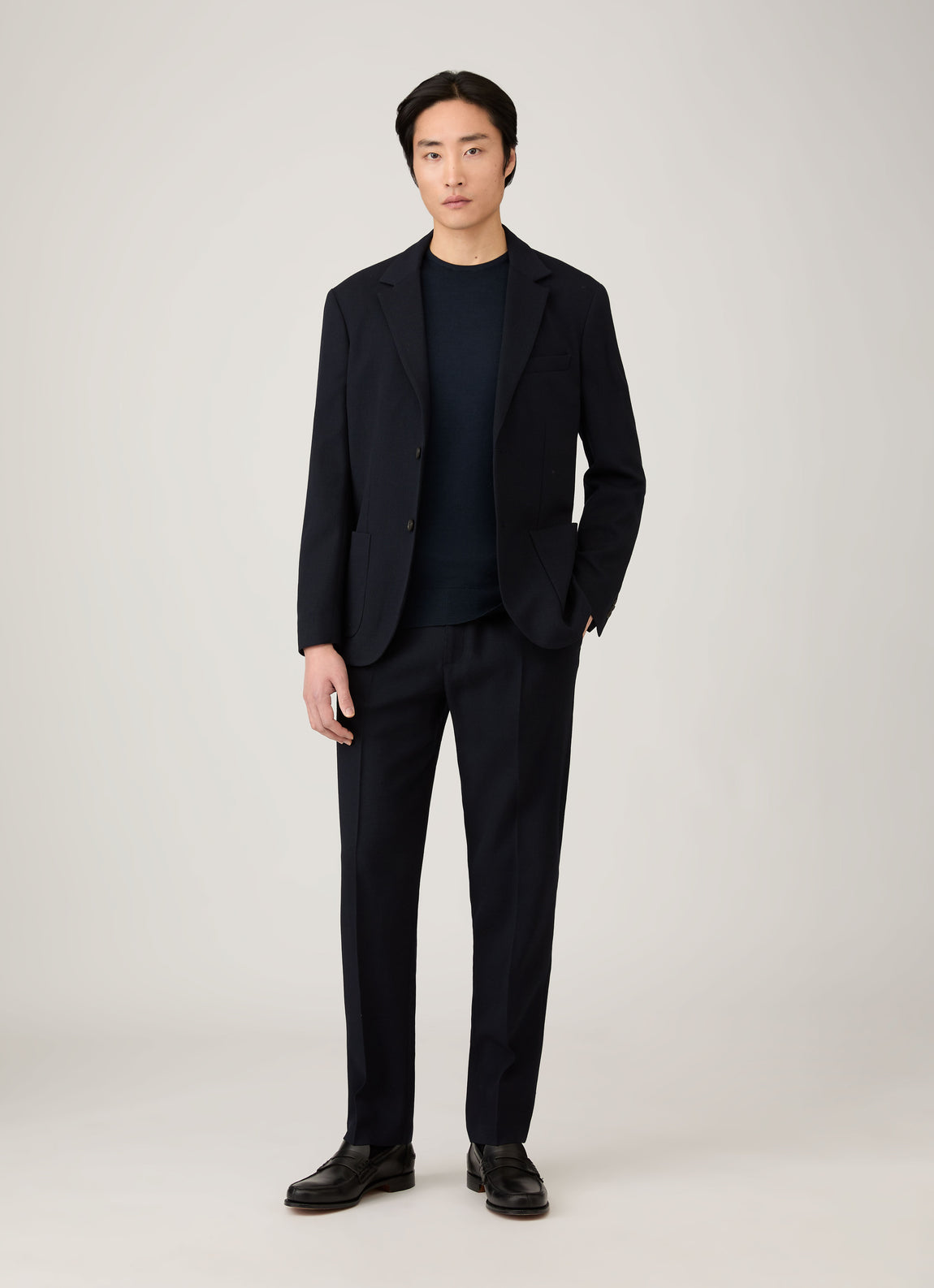 Men's Extra-Fine Merino Crew Neck in Navy