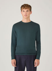 Men's Extra-Fine Merino Crew Neck in Dark Petrol
