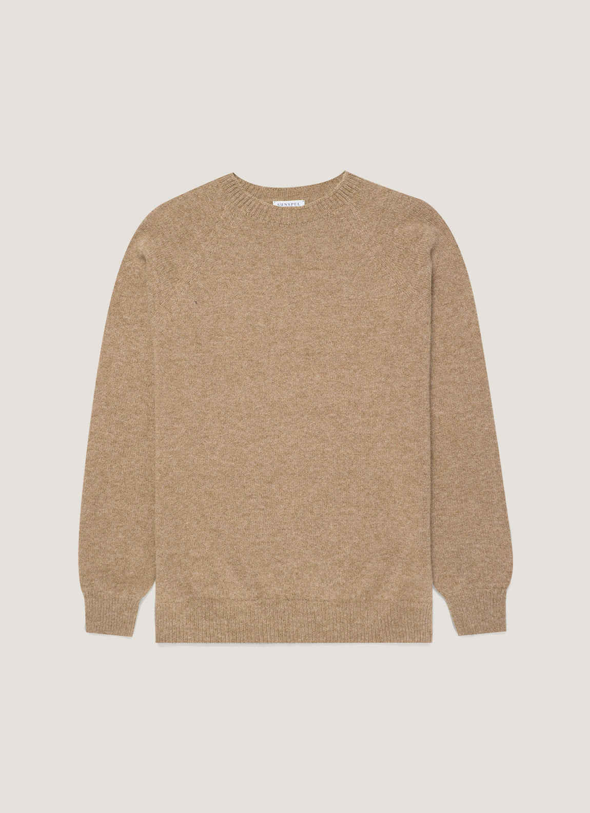 Men's Lambswool Crew Neck Jumper in Sandstone