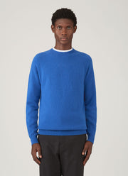 Men's Lambswool Crew Neck Jumper in Cobalt