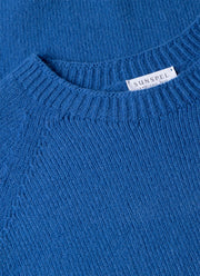 Men's Lambswool Crew Neck Jumper in Cobalt