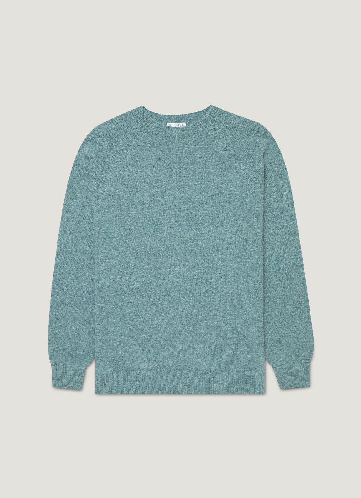 Men's Lambswool Crew Neck Jumper in Steel Green