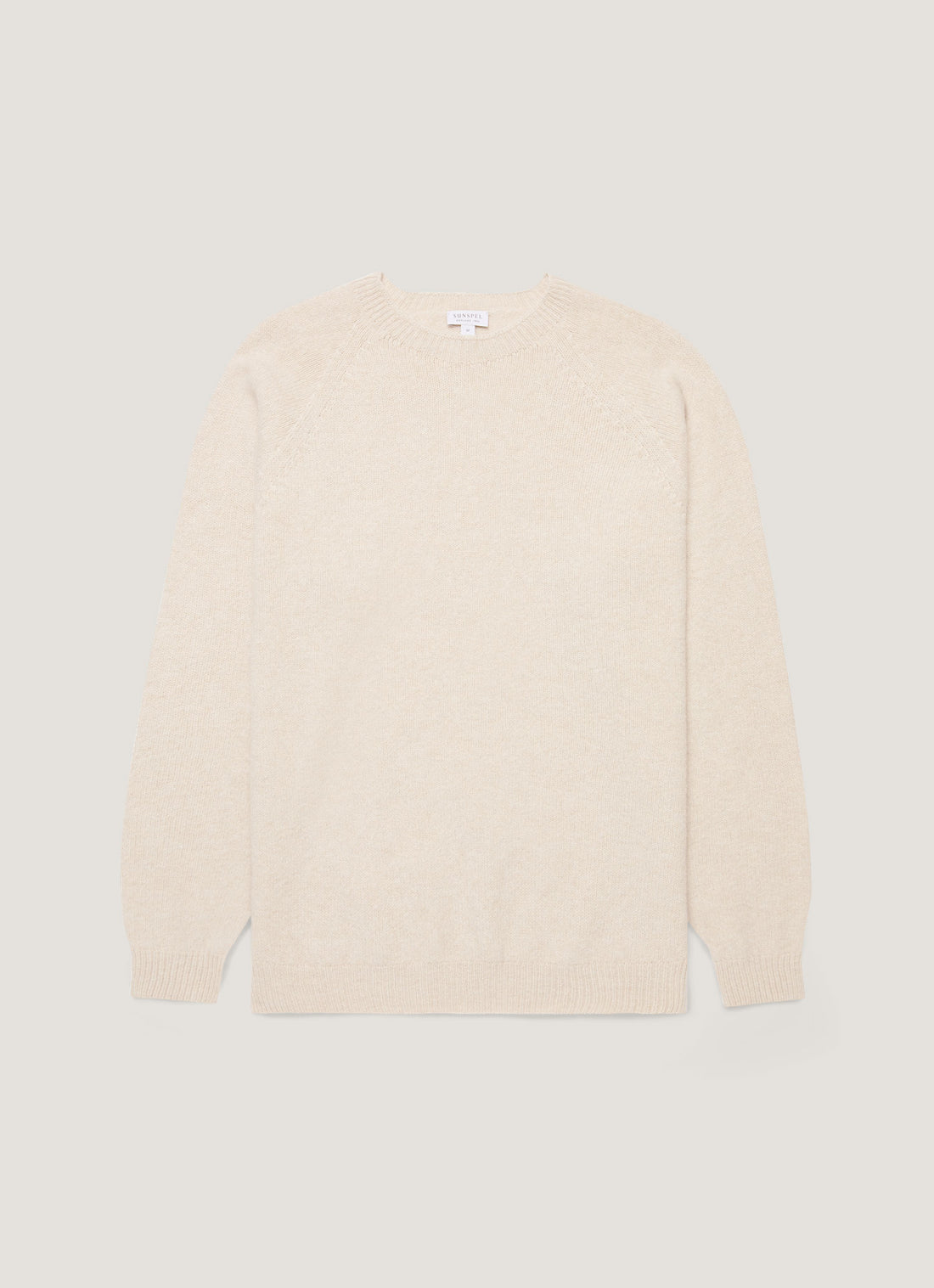 Men's Lambswool Crew Neck Jumper in Oatmeal Melange