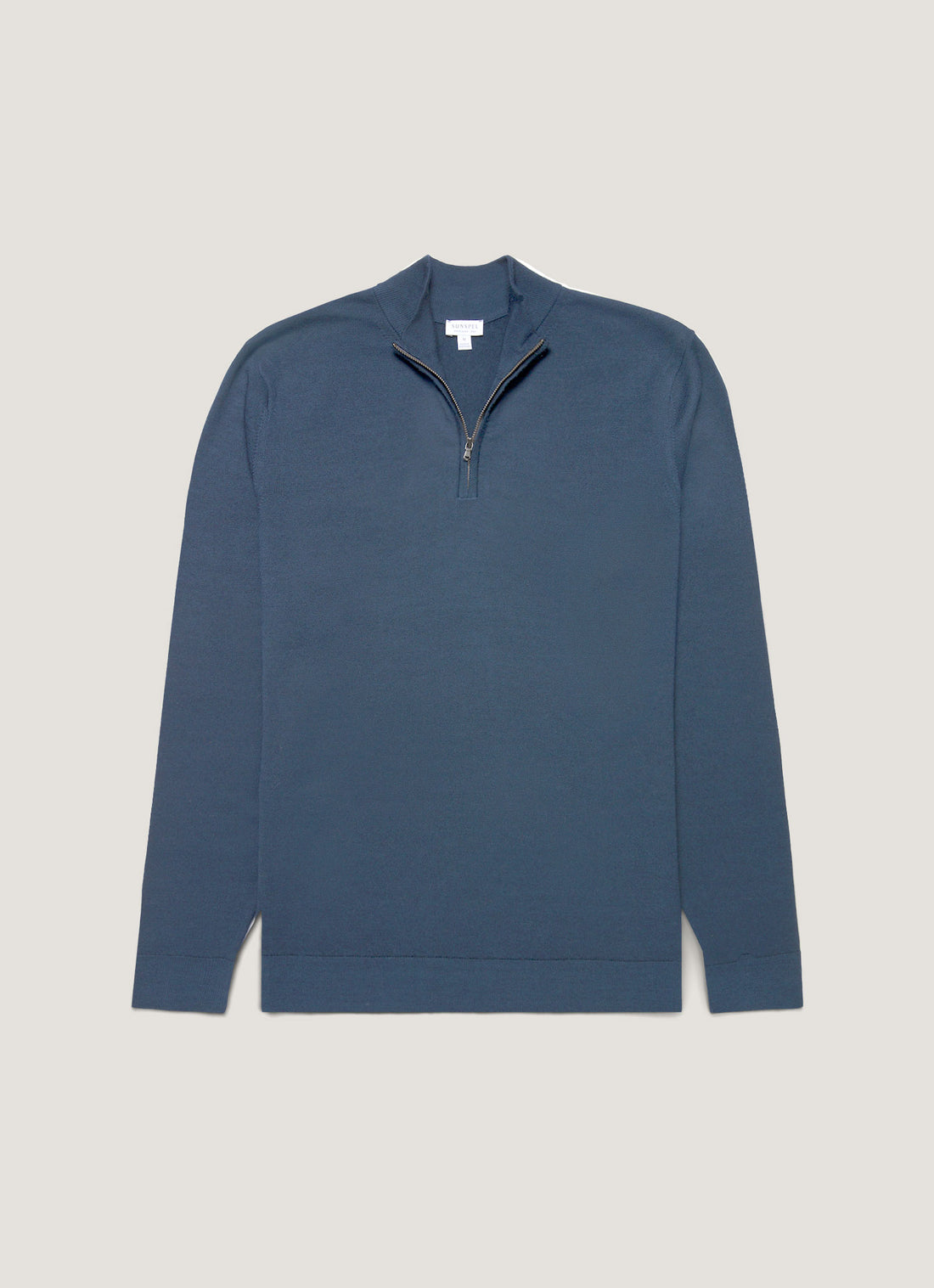Men's Extra-Fine Merino Zip Neck in Slate Blue