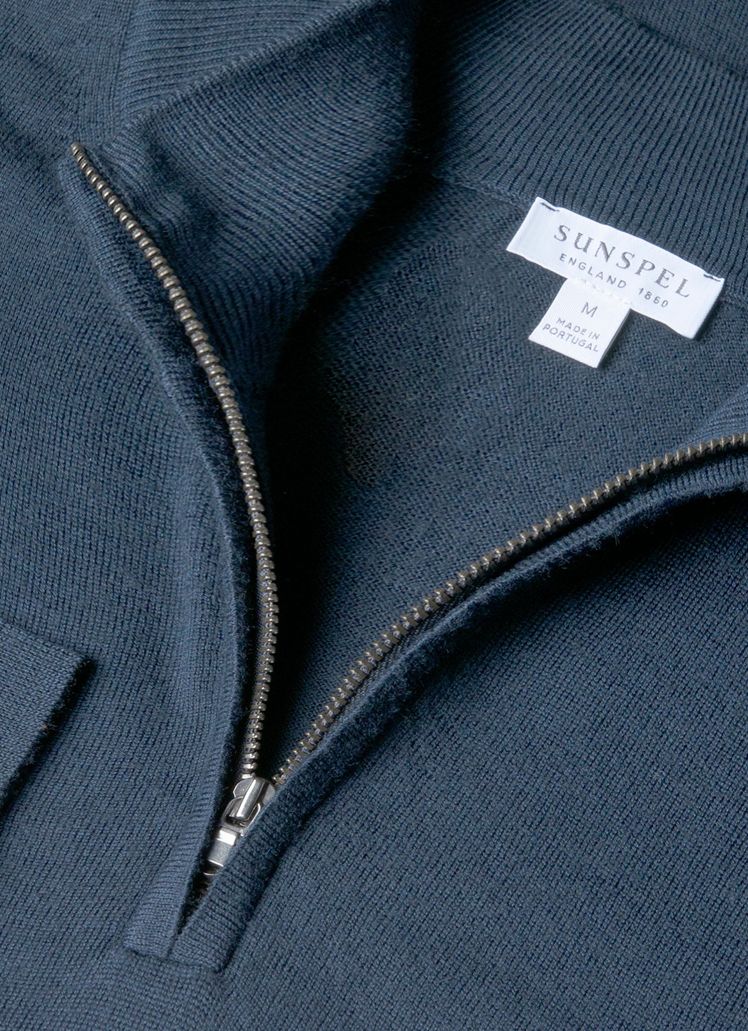 Men's Extra-Fine Merino Zip Neck in Slate Blue
