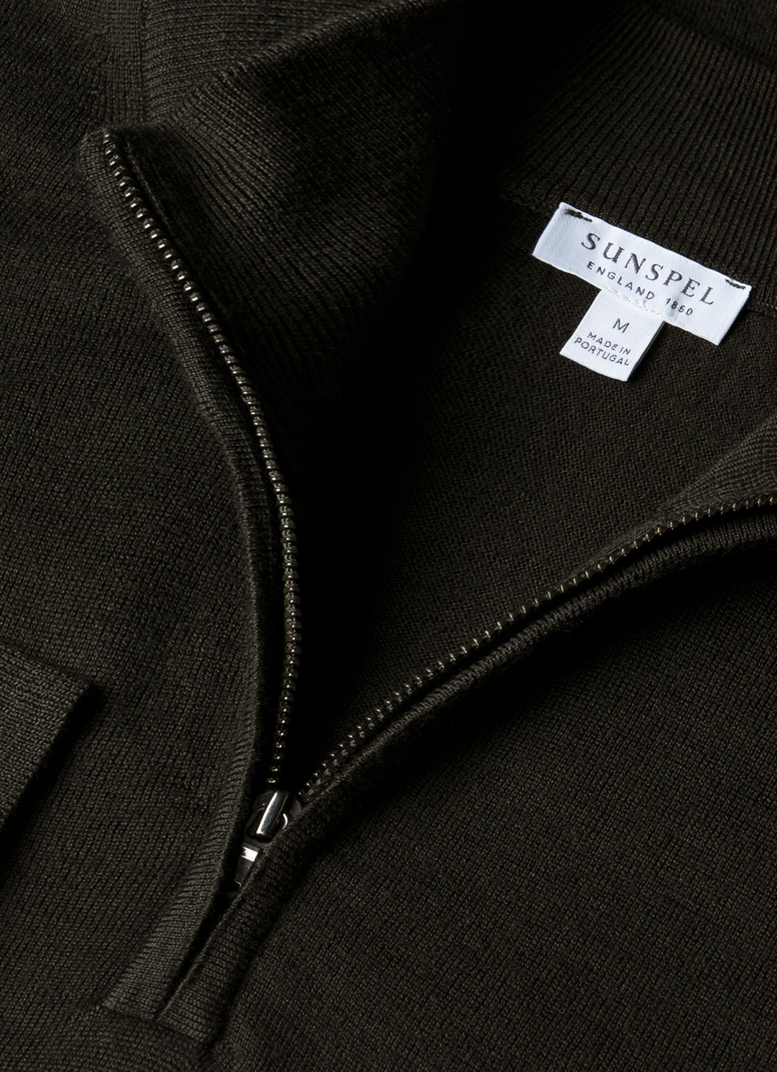 Men's Extra-Fine Merino Zip Neck in Dark Green