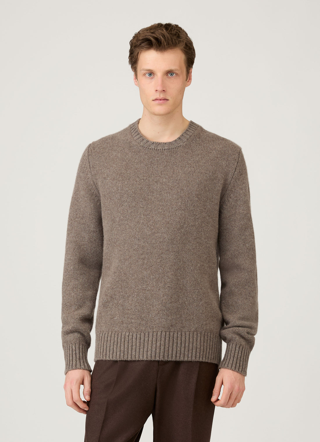 Men's Roxburgh Cashmere Jumper in Bark