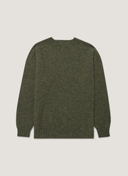 Men's Shetland Crew Neck Jumper in Sea Moss