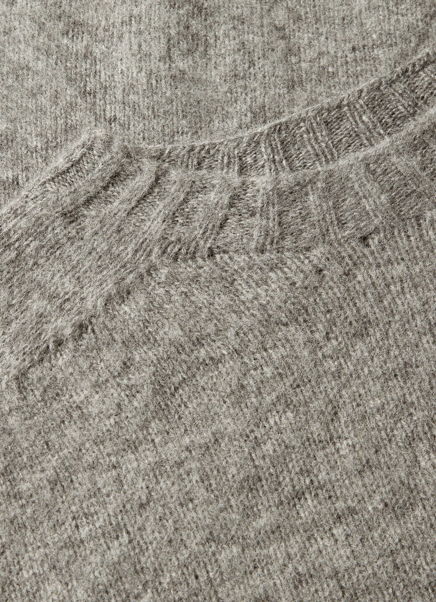 Men's Shetland Crew Neck Jumper in Mid Grey Melange
