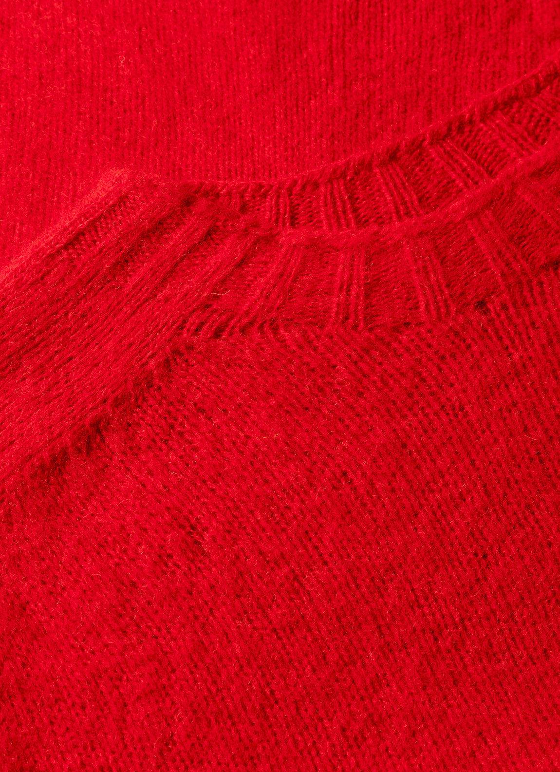 Men's Shetland Crew Neck Jumper in Bright Red