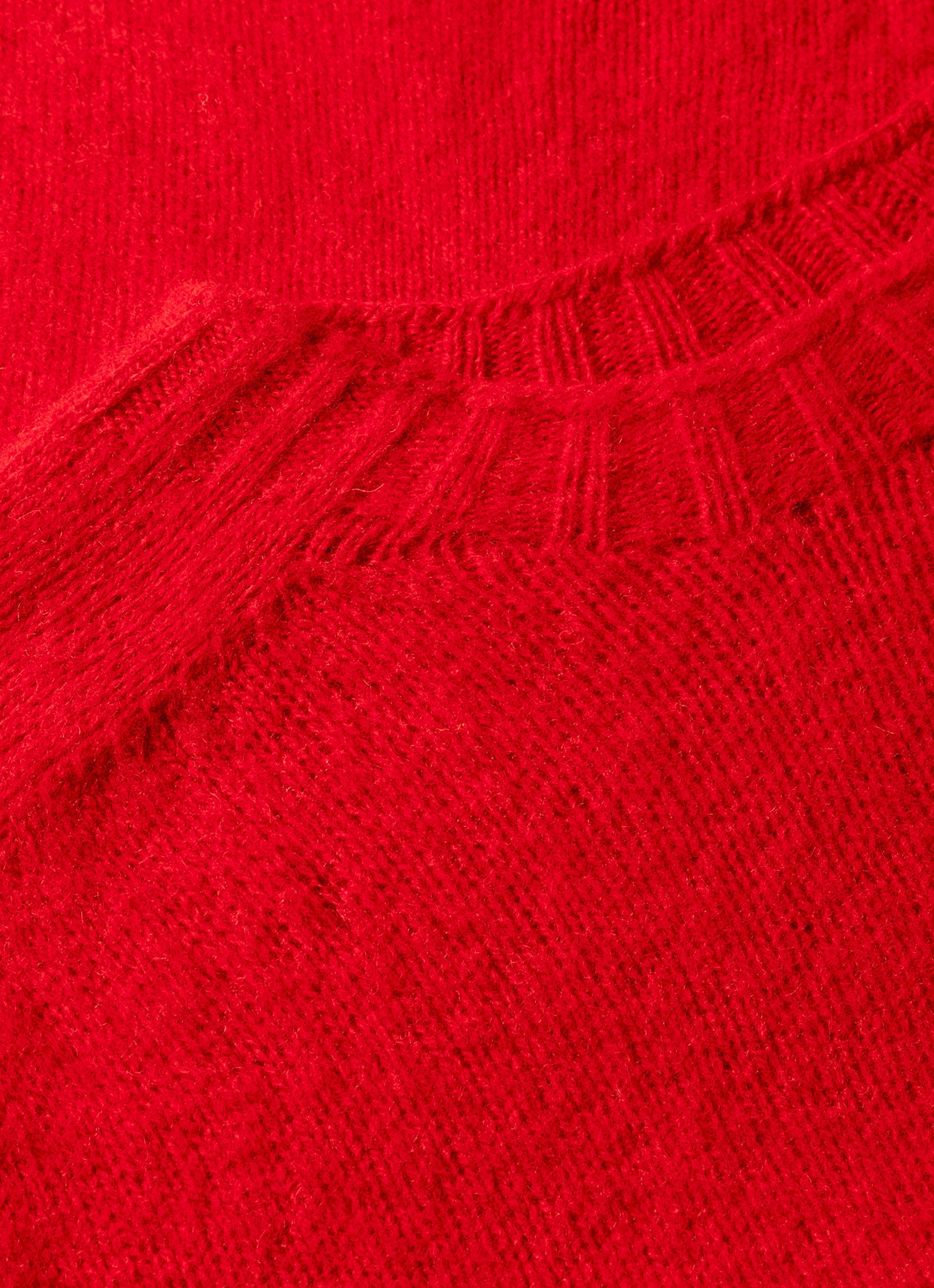 Men's Shetland Crew Neck Jumper in Bright Red
