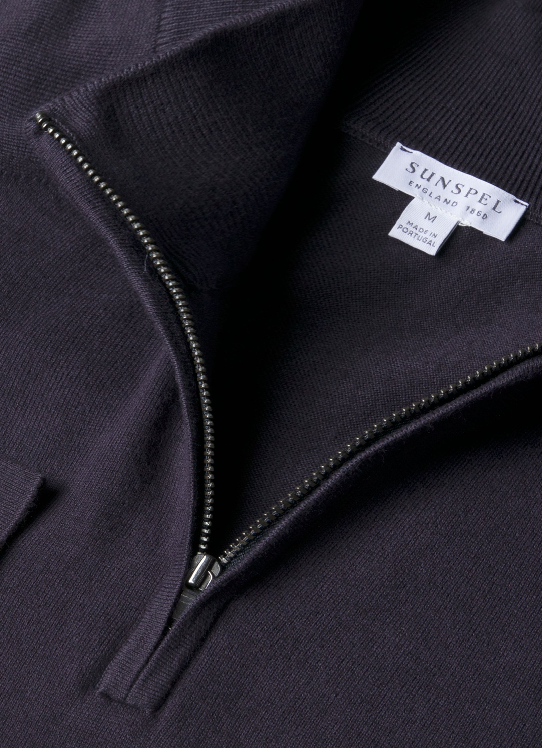 Men's Sea Island Cashmere Half Zip in Midnight Navy