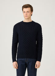 Men's Cable Knit Jumper in Navy