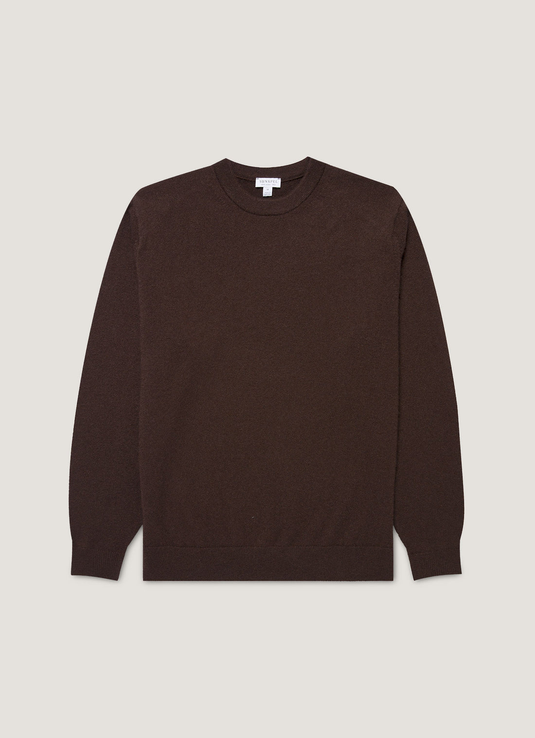 Men's Cashmere Crew Neck Jumper in Truffle