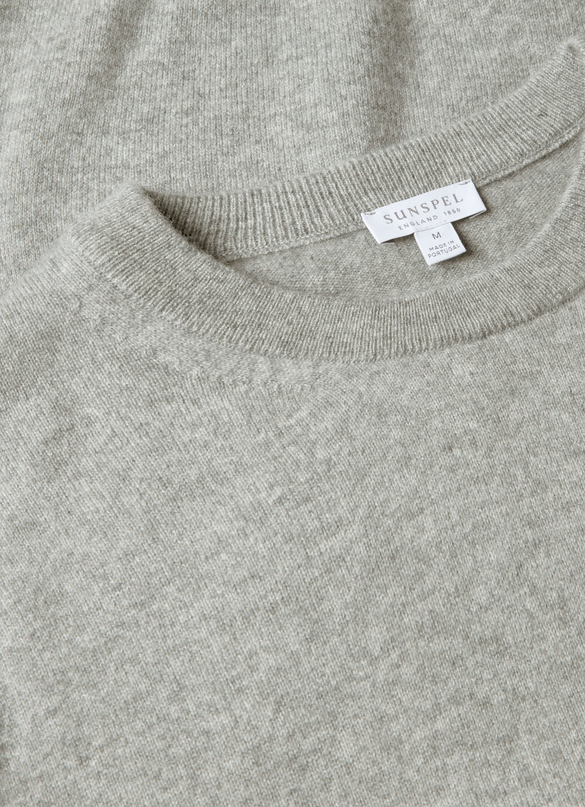Men's Cashmere Crew Neck Jumper in Grey Melange