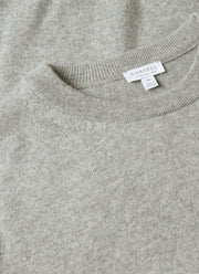 Men's Cashmere Crew Neck Jumper in Grey Melange
