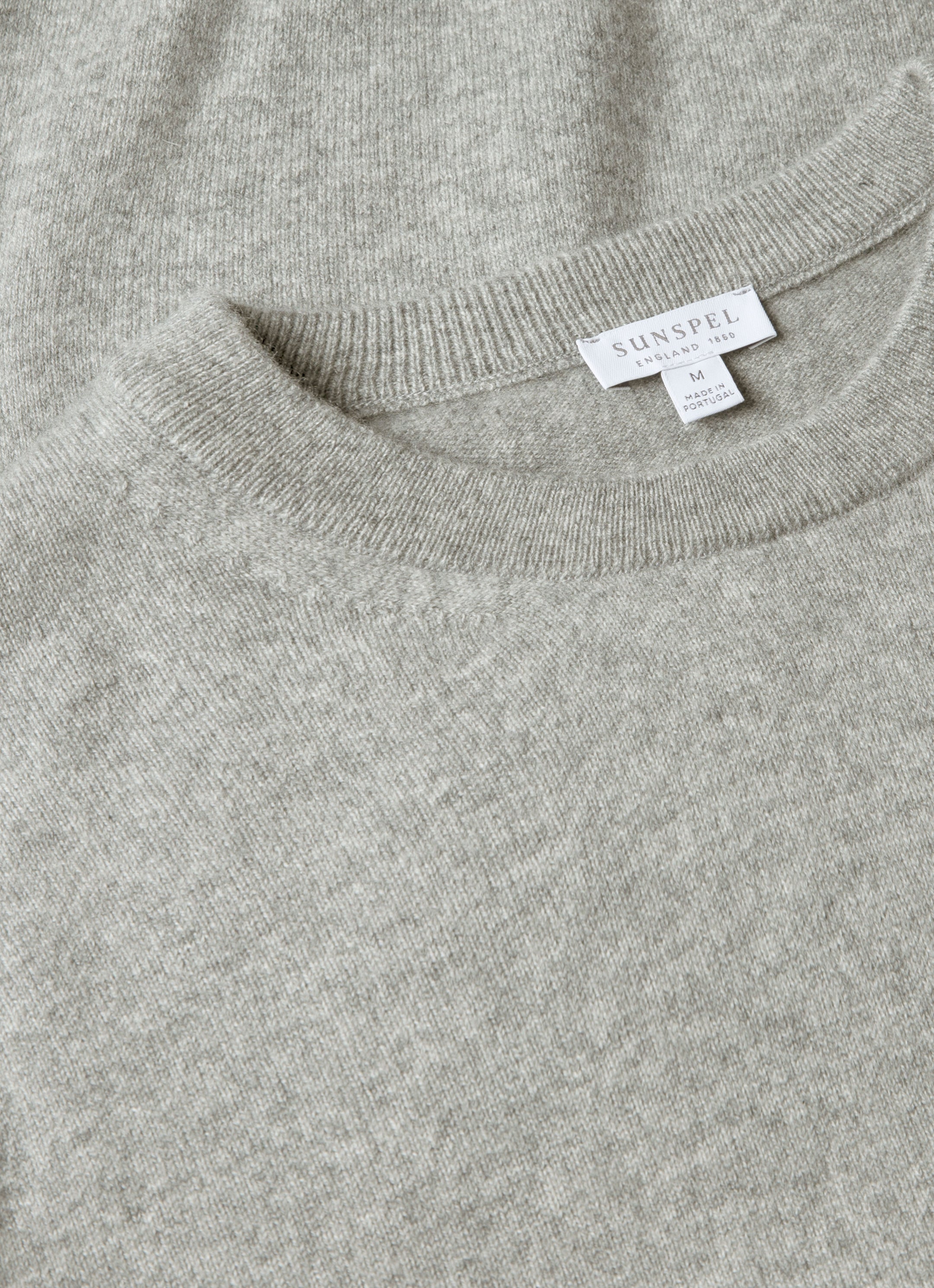 Men's Cashmere Crew Neck Jumper in Grey Melange