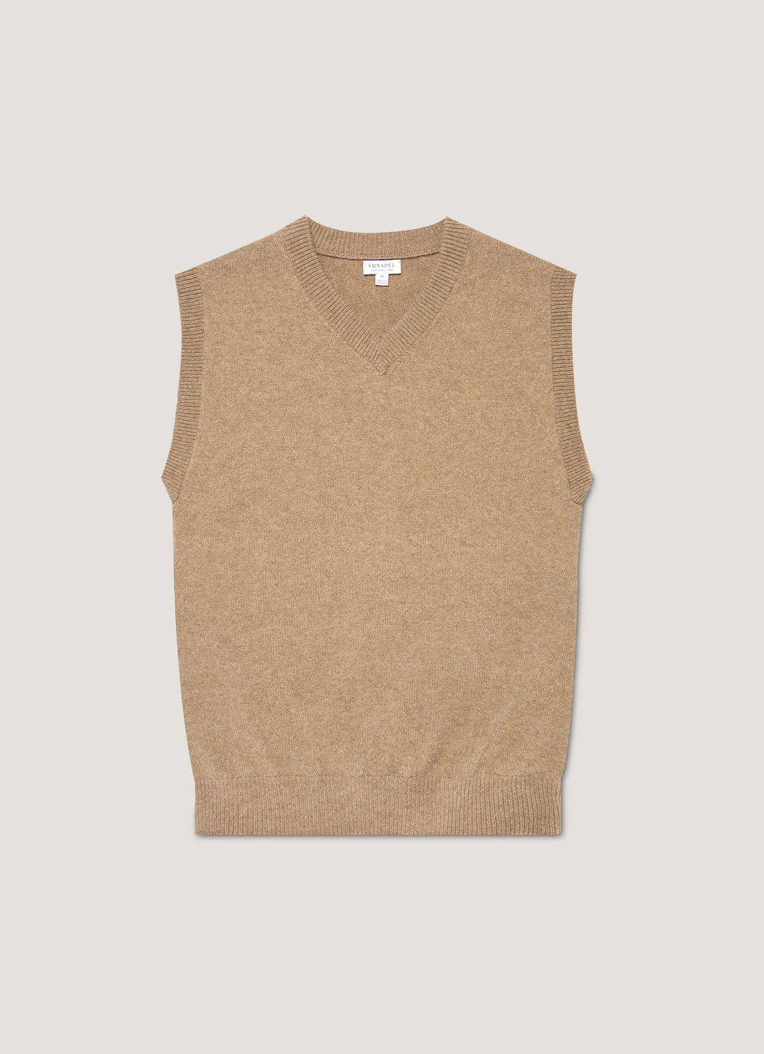 Men's Lambswool Vest in Sandstone