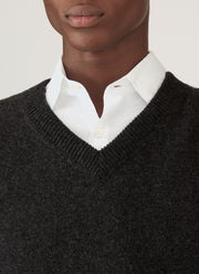 Men's Lambswool Vest in Charcoal Melange