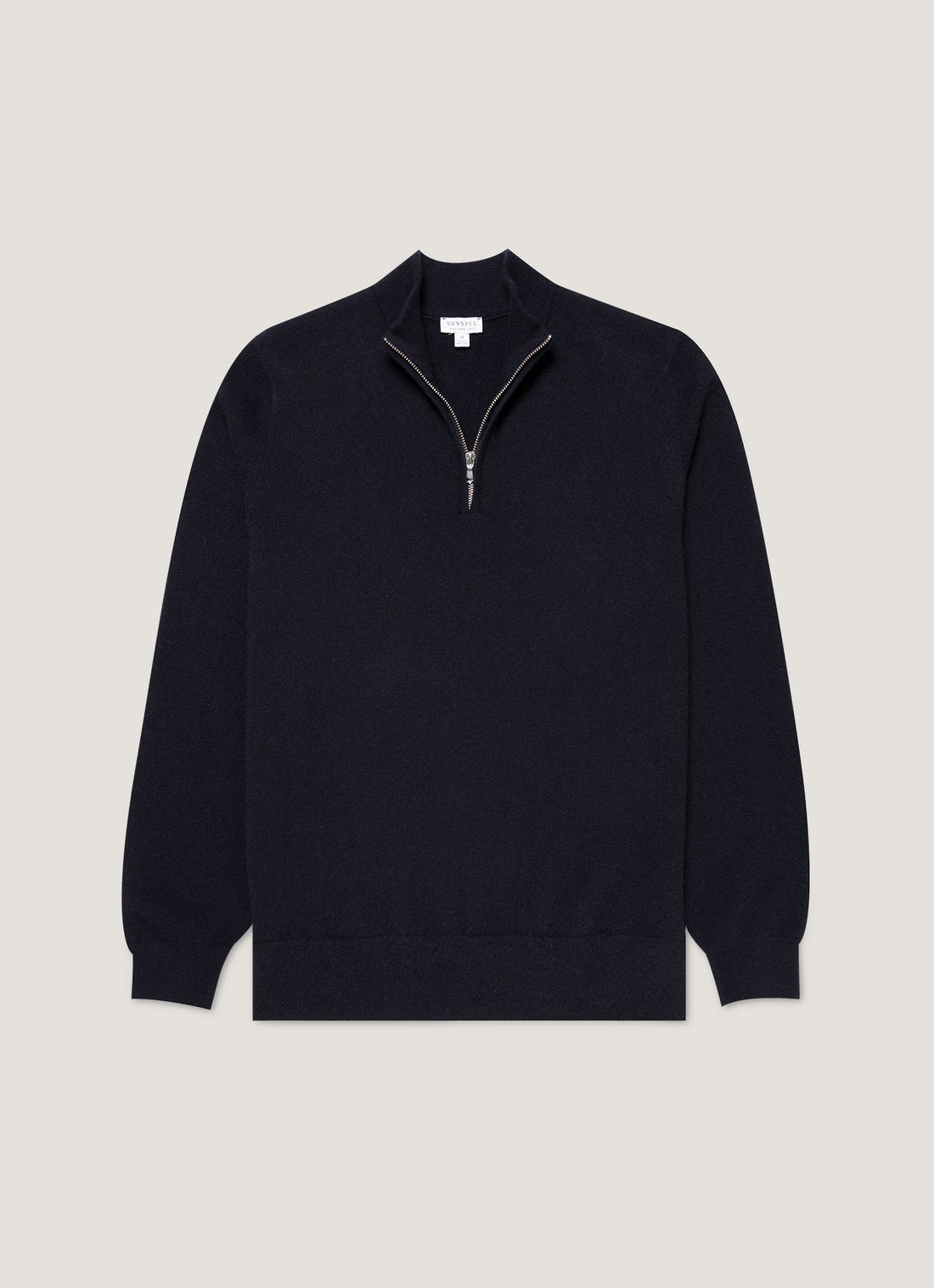 Men's Cashmere Half Zip Jumper in Navy